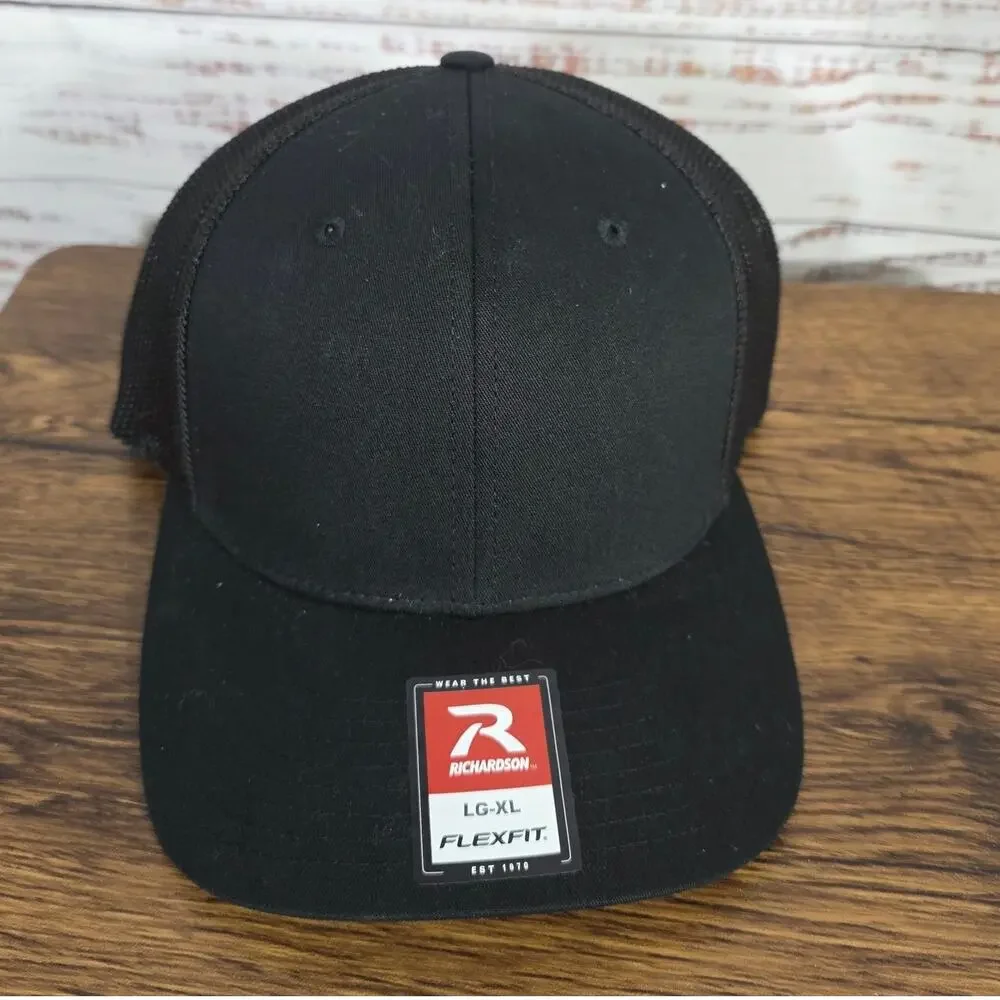 Richardson Black Baseball Hat Large/Xlarge